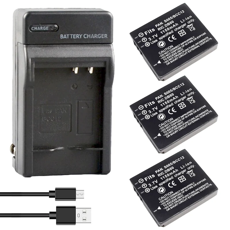 

CGA-S005E DMW-BCC12 DB-60 DB-65 BP-DC4 NP70 1150mAh Battery for Panasonic Lumix DMC-FX180 DMC-LX1 DMC-LX2 LX3 FS1 FS2 FX01 FX07