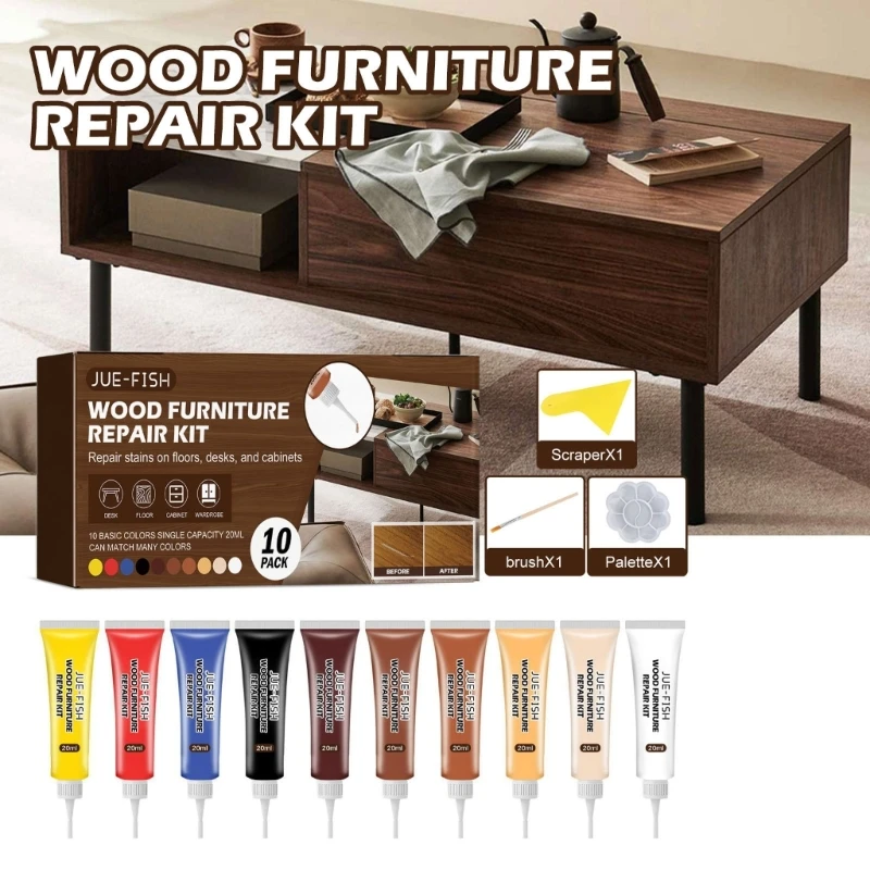 Holz-Reparatur-Sets, Bodenreparatur-Holzspachtel und Ausbesserungsmarker für Holztüren, Böden, Tische, Schränke, einfach zu