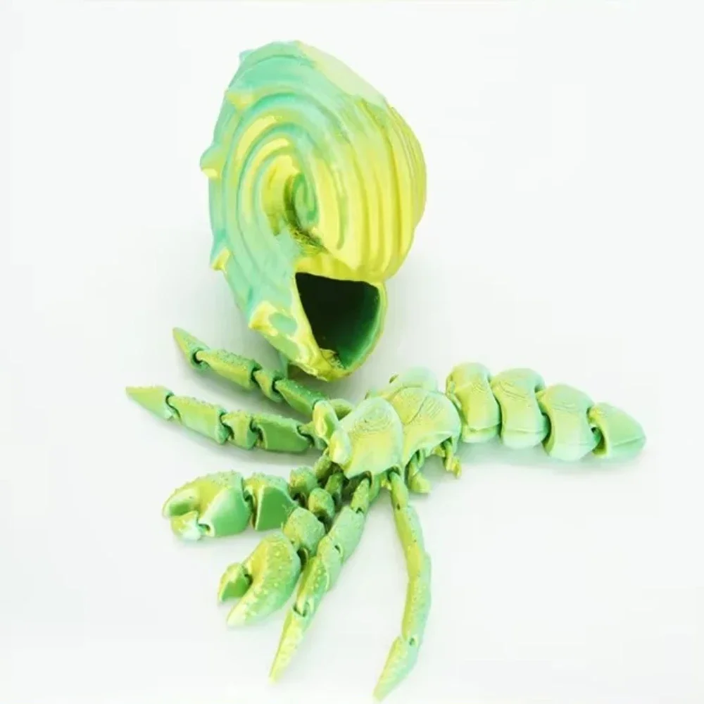 Articulated Hermit Crab Ocean-Themed Desk Ornament - Unique Marine Life Decor Gift