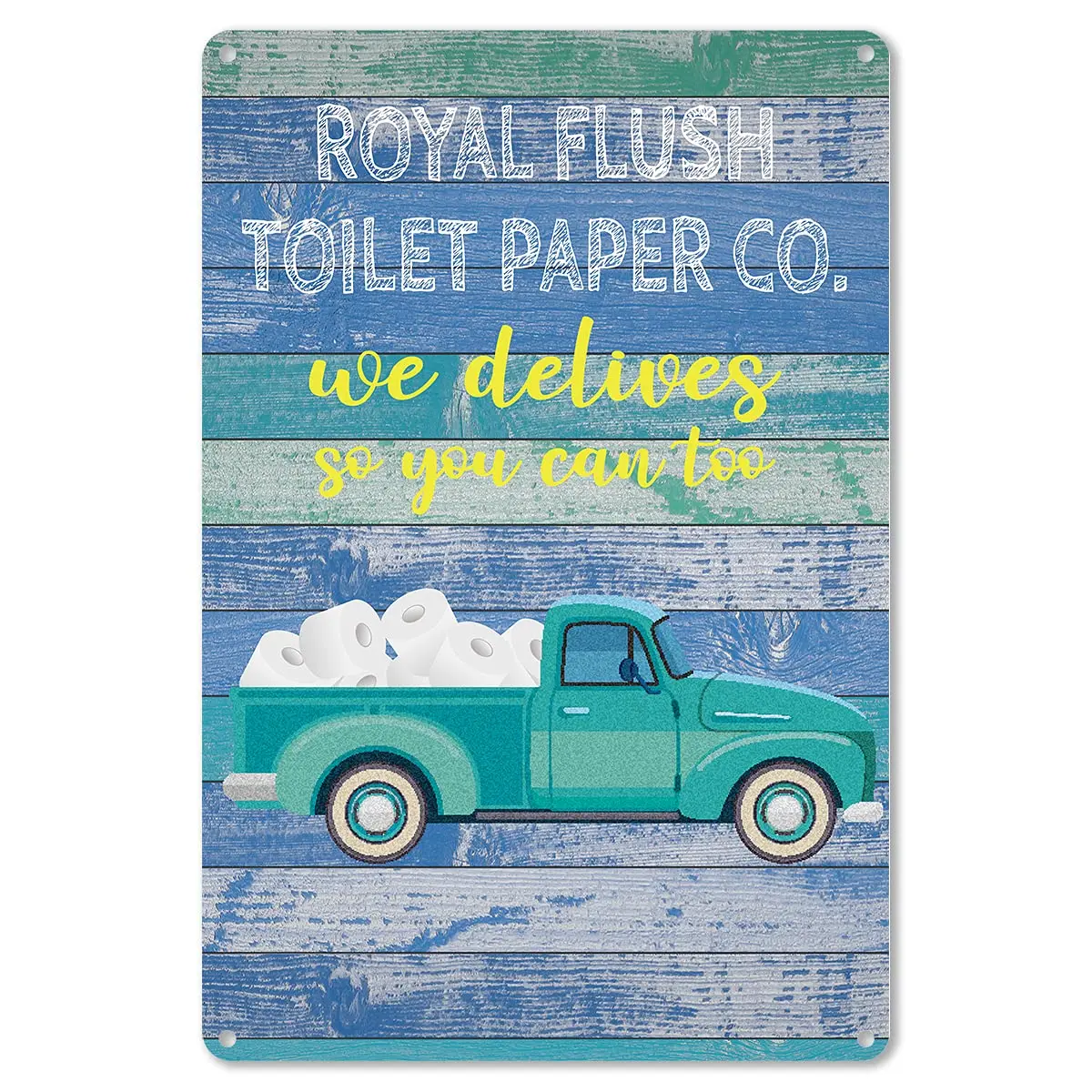 

Bathroom Quote Metal Tin Sign Wall Decor - Rusitc Farmhouse Bathroom Toilet Paper Sign for Toilet Bathroom WC Washroom Decor Gi