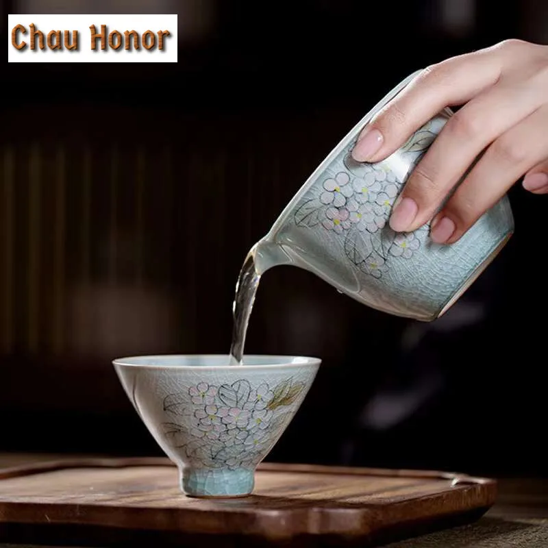 80ml Borneol Glaze Cone Ceramic Tea Cup Creative Pure Hand-painted Hat Teacup Can Raise Single Cup Kung Fu Tea Master Cup Gifts