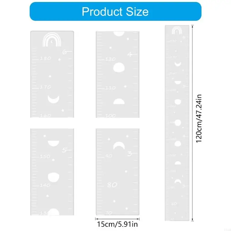 Shatterproof Acrylic Puzzle Growth Chart Mirror for Kids Room Wall Decors and Milestones Recording Height Measuring