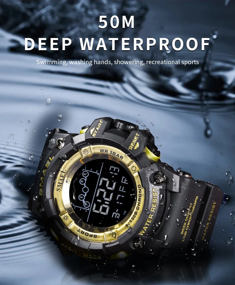 SAMEL Men Digital Watch Sport Shock Military Watches Waterproof