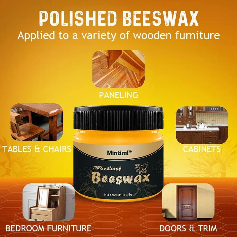 Traditional Beeswax Polish,Wood Seasoning Beeswax,Waterproof Maintenance  Polishing Beeswax for Wood Furniture,Wood Cleaner and Polish, Wood  Seasoning