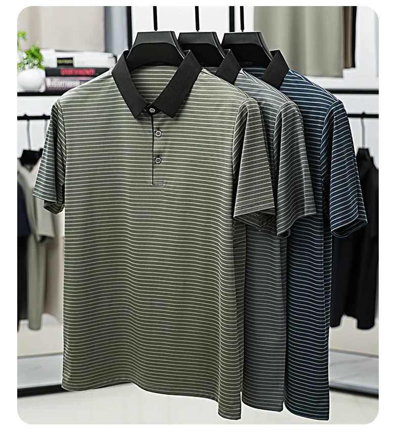 BROWON Brand 2025 Summer Man's Branded Polo Shirt Thin Striped Design Short Sleeve Retro Style Office Work Polo Shirt for Man 16 Sa2a645b0d64344348e1b105f424368b4U