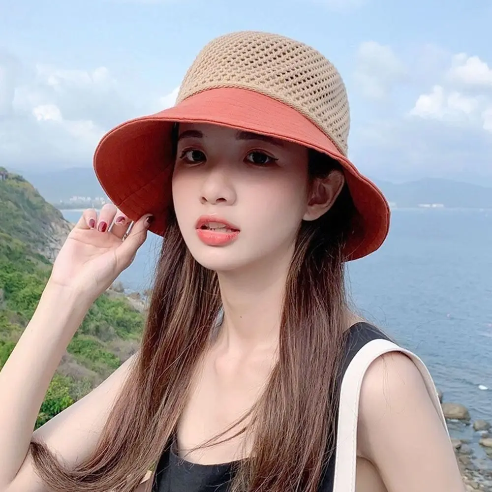 Women Bucket Sunshade Hat Summer UV Protection Sun Hats Soft Foldable Wide Brim Outdoor Beach Hat Panama Sun Cap 5