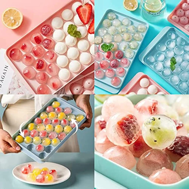 Ice Mold Tray Ice Box Cute Round Ball Ice Cube Mold Reusable Silicone Ice  Cube Mold with Lid Small Ice Spherical Mold Cube Tray - AliExpress