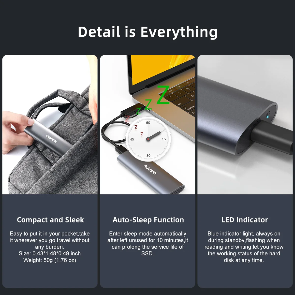 External Hard Drive Case MAIWO M.2 NVMe NGFF SSD Enclosure USB 3.1 Type-C 10Gbps External Hd Case M2 SSD Hard External HDD Storage Box for PC Case external hard drive case,ssd enclosure