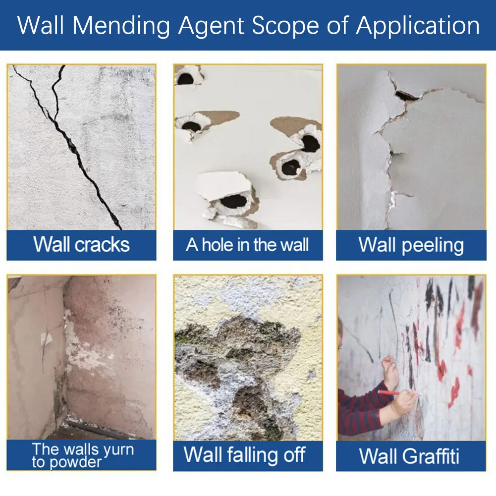 Wall Mending Agent  Strong Adhesion Wall Repair Cream with Scraper Paint Valid Mouldproof Quick-Drying Patch Nail Hole Restore