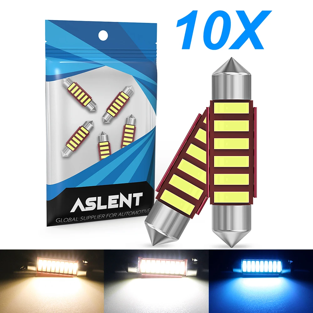 

10X C10W C5W LED Canbus Festoon 31mm 36mm 39mm 41mm LED Bulb 7020 SMD Interior Reading Light Dome License Plate Lamp White 6000K