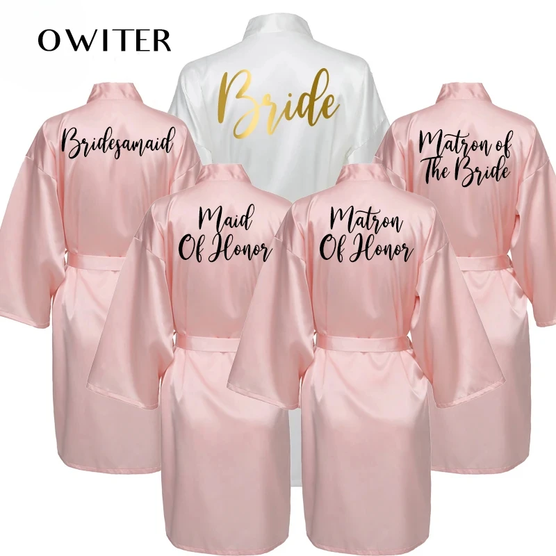 

Custom Bride Robe Faux Silk Robes Bridal Robes Blush Personalized Robes Shiny Satin Robe Bridesmaid Robe Bride Maid Dress