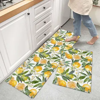 Primavera Estate Limone Tappetino da cucina antiscivolo Decorazioni per la casa Soggiorno Balcone Corridoio Porta d'ingresso Zerbino Camera da letto Lavanderia Bagno Galleggianti 1