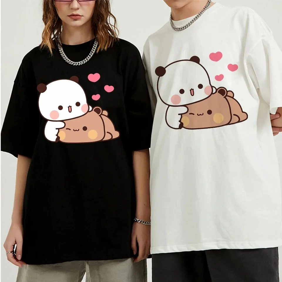 

Bubu and Dudu T Shirt Men Harajuku Aesthetic Graphic Funny Kawaii Lovers Tshirt Unisex Cartoon Casual Sand Cotton Tee Korea Gift