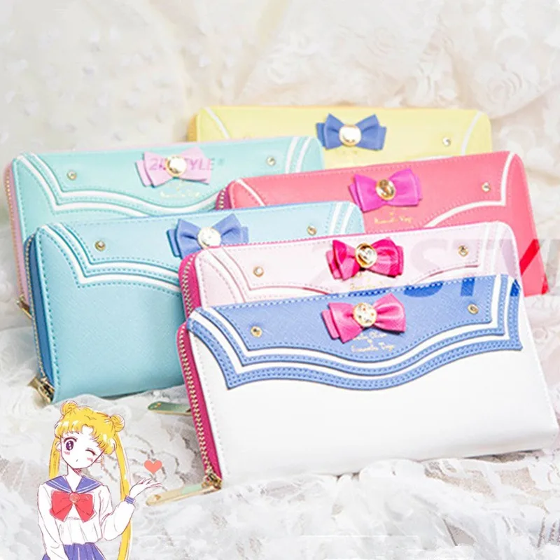Sailor Moon Designer Portafogli Donna Cosplay Anime Figure Lady Portamonete In Pelle Fashion Girl Kawaii Bags Borse Adorabili Regali