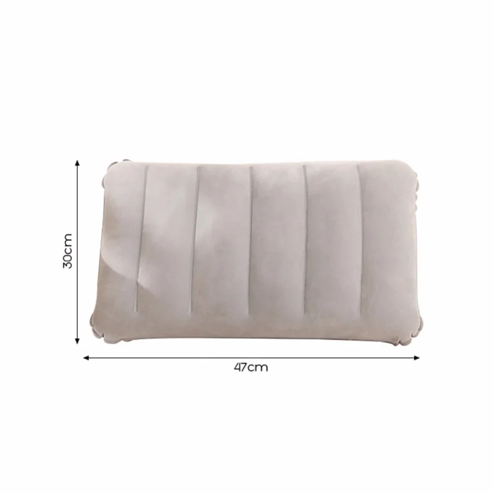 Portable Pillow Travel Air Cushion Inflatable Double Sided Flocking Cushion Camp Beach Car Plane Head Rest Bed Sleep #280299