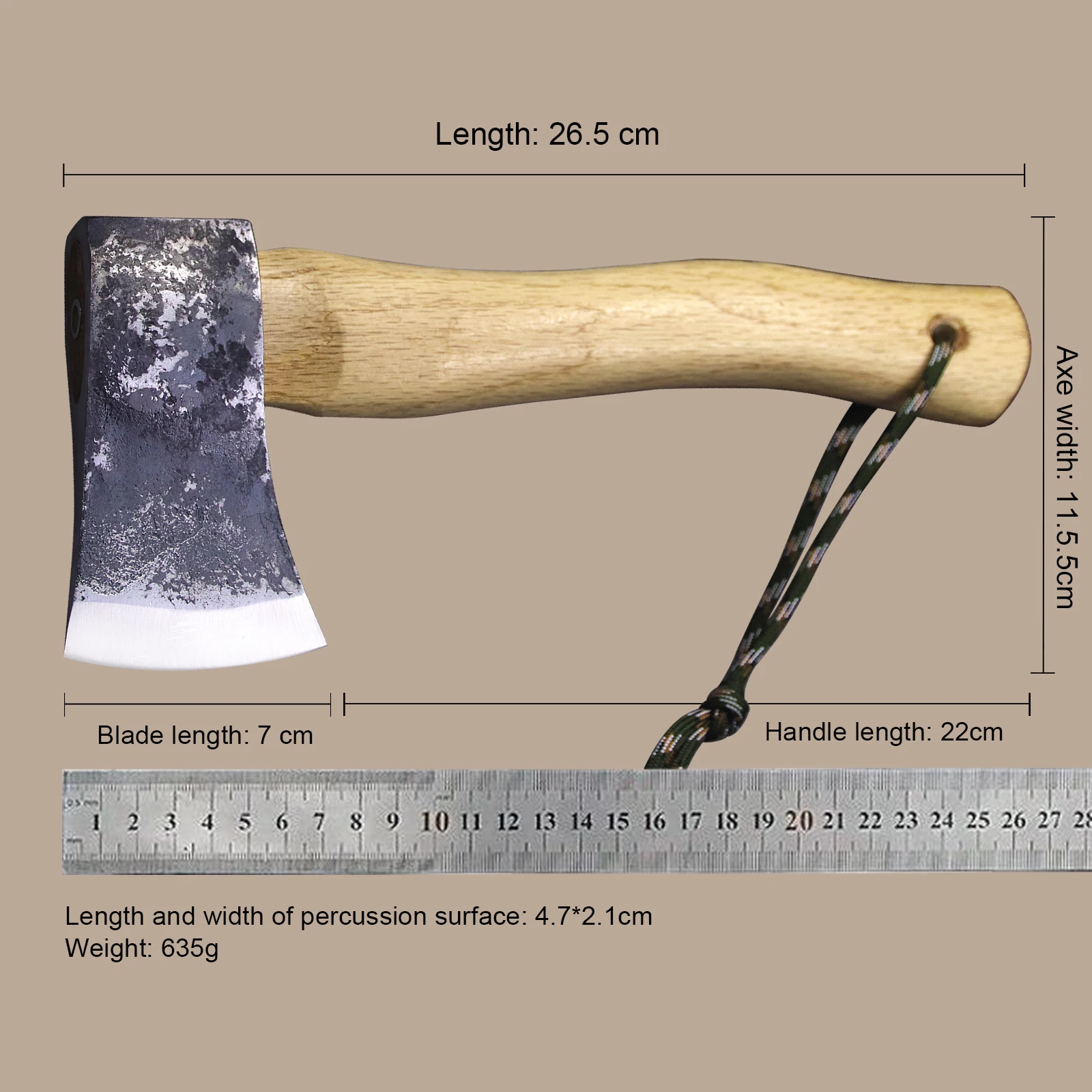 WPKOPYA  Japan imported 440c steel hand forging quenching high hardness tactical axe, forest logging axe, outdoor tool axe 6