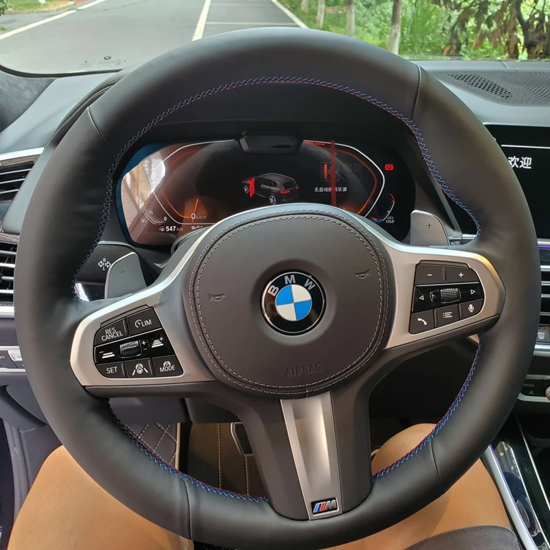Benutzerdefinierte Auto Lenkrad Abdeckung 100% Fit Für BMW M Sport G30 G31 G32 G20 G21 X3 G01 X4 G02 X5 G05 G14 G15 G16 Auto Zubehör