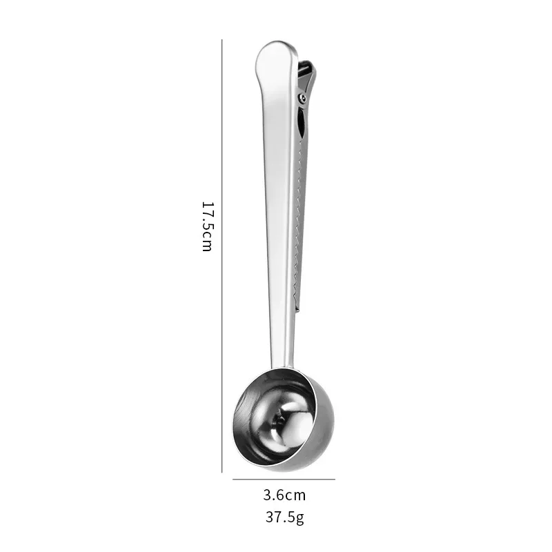 Description Picture 5 of itemCoffe Spoon Drinkware Teas Set Stainless Steel Spoons Sealing Clamp Tableware Coffeeware Teaware Kitchen Snack Bag Bar Dining