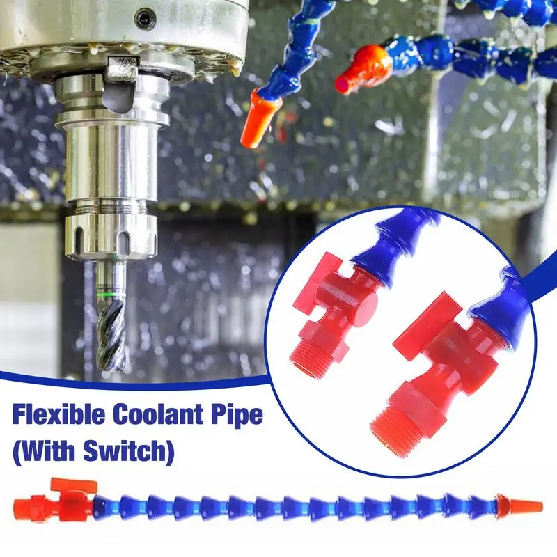 Lathe Flexible Adjustable Water Oil Coolant Pipe Hose Round Nozzle 1/2 3/8 1/4 Spark Plug Tube Condenser For Milling Lathe