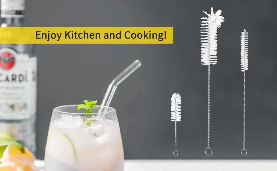 Close look at brush tips and stainless steel handles