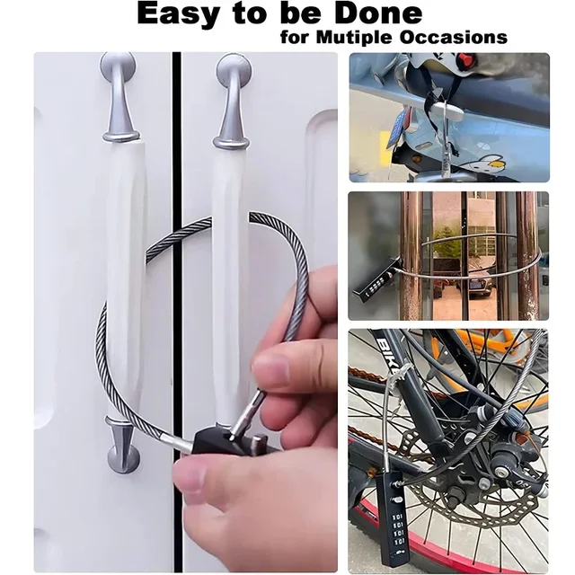 4 Digit Combination Cable Lock Reset Code for Bike Locker File Cabinet Padlock Hardware Furniture Anti-theft Lock 2