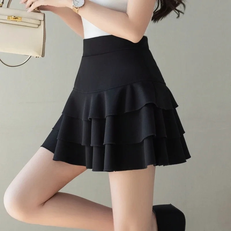 Summer Black Mini Skirts Women 2025 Fashion High Waist A