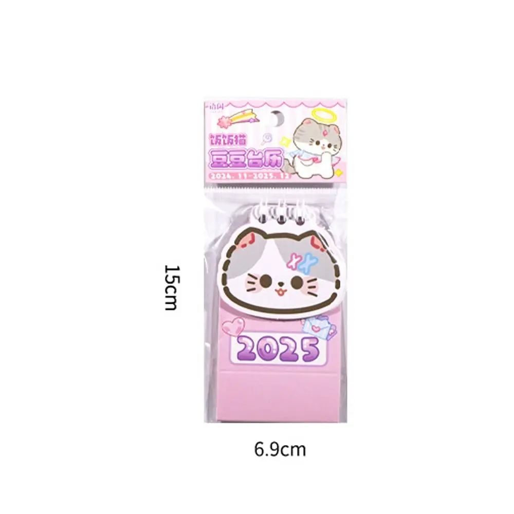Desk Calendar Mini Portable Cute Cartoon Cat Shape Coil Planner To Do List Daily Organizer Office School Supplies