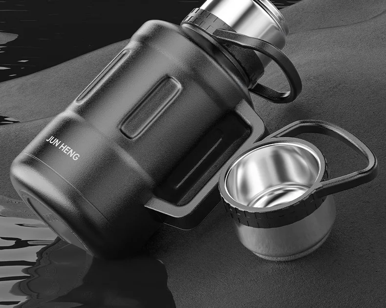 Insulated Water Bottle 2L, Trebo Stainless Steel Water Bottle Large Metal Bottle With Handle