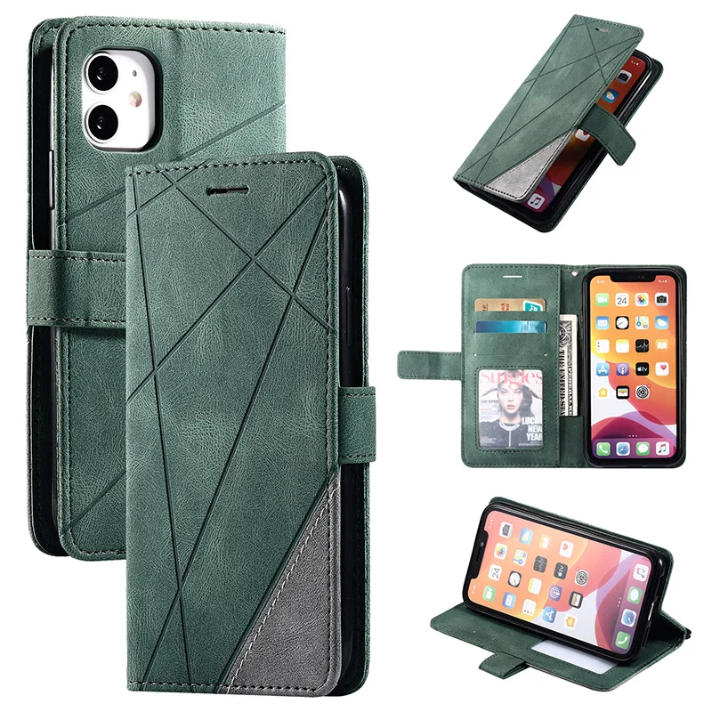 Luxurious Leather Wallet Case with Card Slot and Magnetic Flip Stand