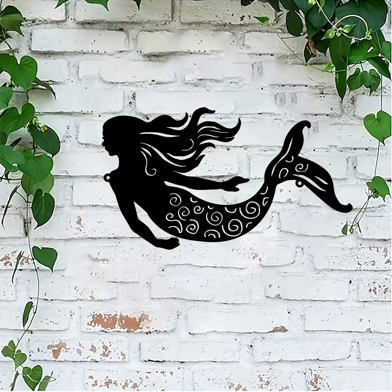 

Rustic Metal Mermaid Wall Art Decoration - Perfect for Patio, and Housewarming Gifts Wall decor metal wall hanging