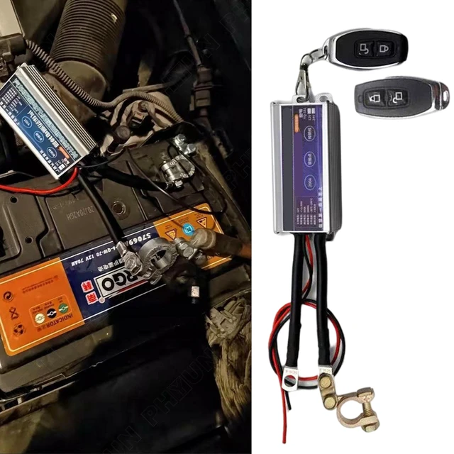 Remote Negative Battery Kill Switch Kit,Car Kill Switch Anti Theft DC 12V  250A Remote Control,Prevent Battery Drain,Battery Cut Off Switch Remote