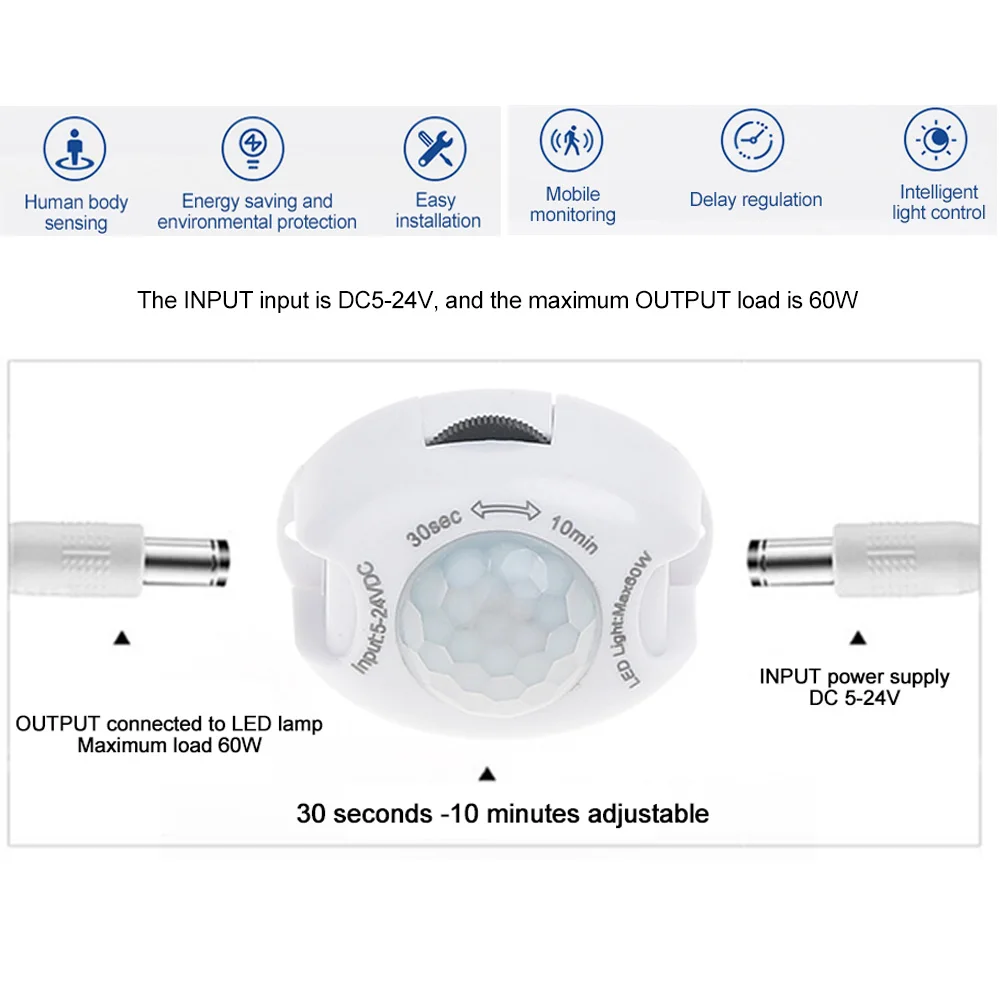 DC5V24VMotionSensorLightAutomaticSensorLightSwitchLEDPIR