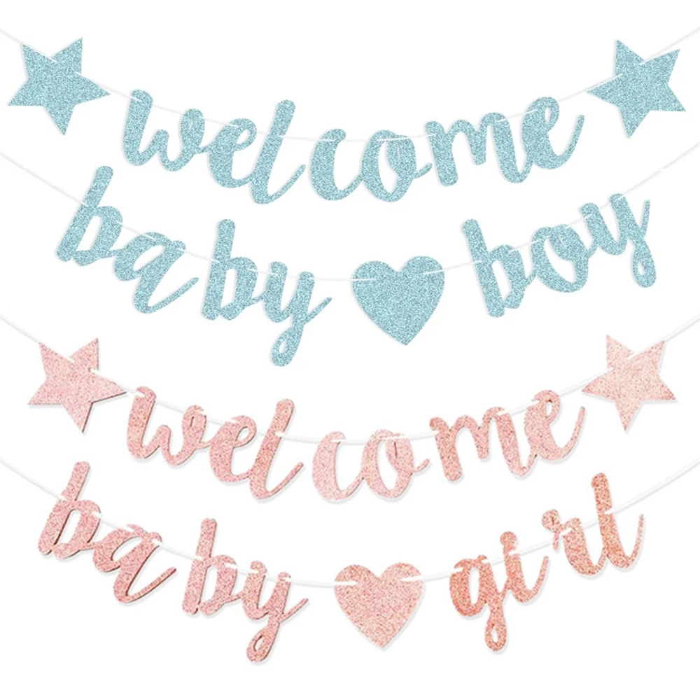 Rosa Blu Colore Baby Shower Oh Baby Benvenuto Baby Boy Rosa Genere Rivelare Decorazioni Per Feste