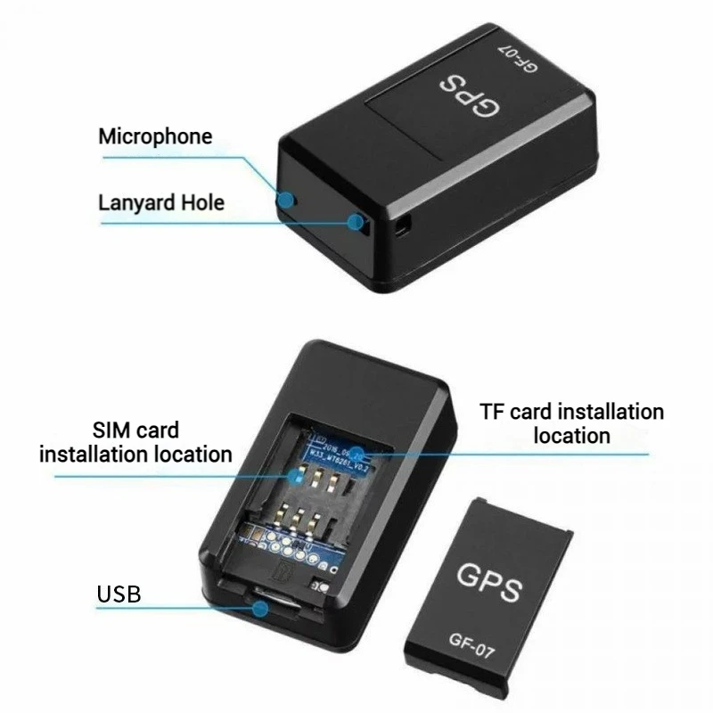 GPS Tracker GPS Tracker Real Time Tracking Anti Lost Locator Mini Tracking Device Pet Locator SIM Message Positioner for Child Bag Pets Car
