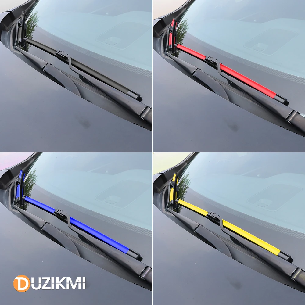 Premium Front Windshield Wiper Blades - 2 Pack, Red and Blue