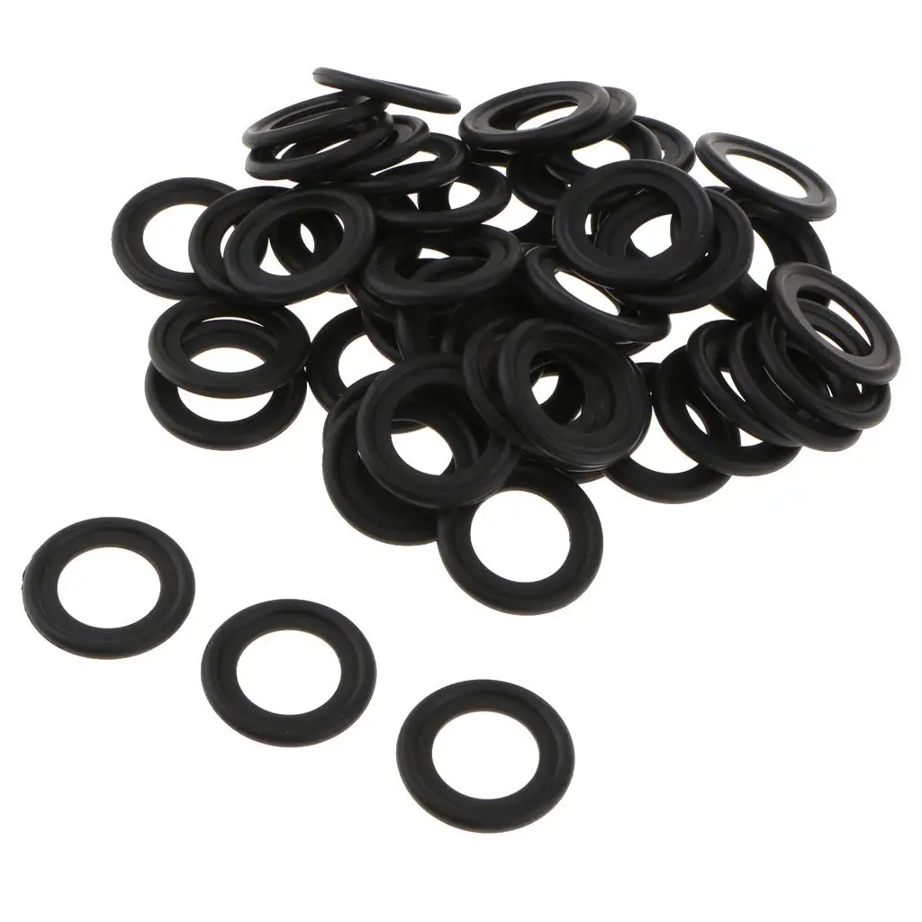 50Pcs M14 Rubber Oil Drain Plug Crush Washers Gaskets for Ford F5TZ-6734-BA