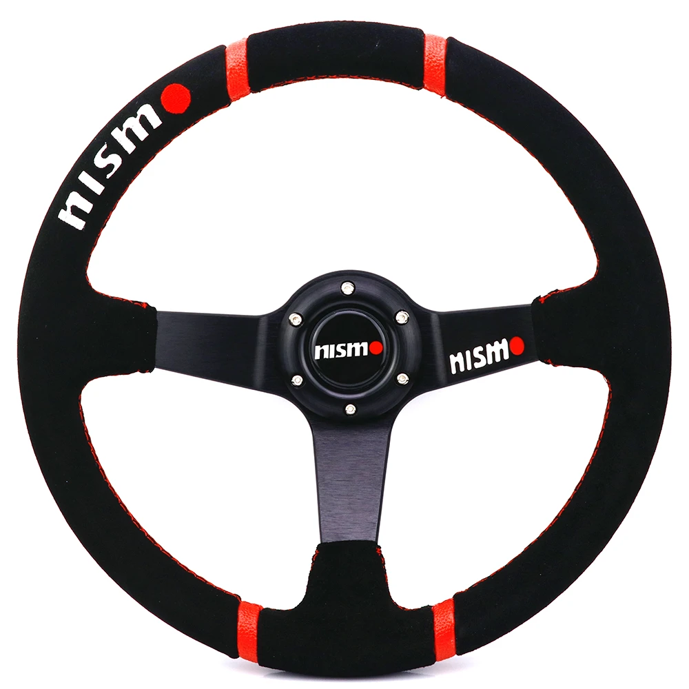 Nismo 350mm/14inch Black Suede Leather Deep Dish Steering Wheel Car