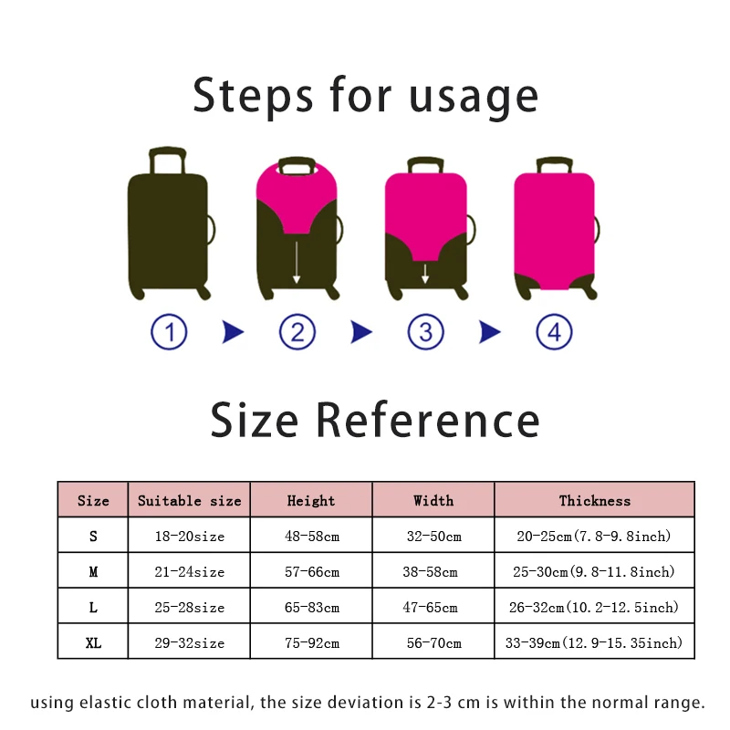 Luggage Cover Thicker Protective Cover Elastic Anti-scratch Travel Accessories