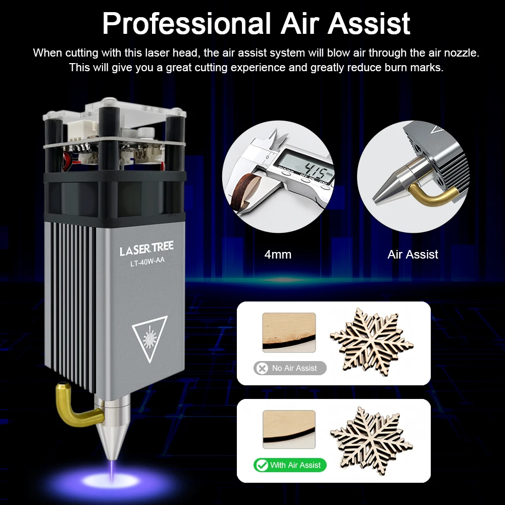 LASER TREE 10W 5W 4W Laser Module, 450nm TTL Blue Light Laser Head for Laser Engraving Wood DIY Creation Tool — view 5