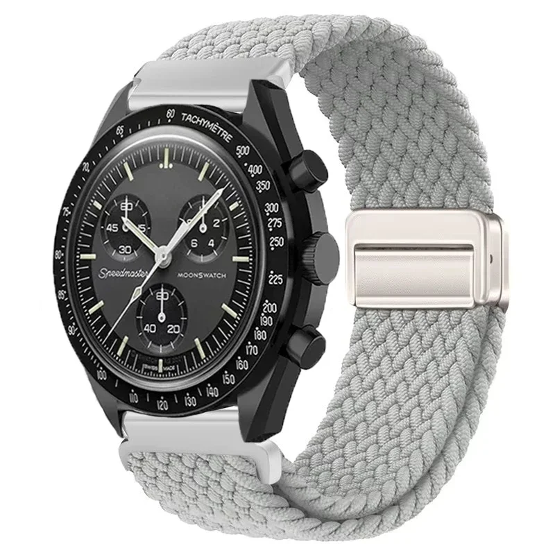 Universal Nylon Loop Strap - 22mm, Magnetic Weave Bracelet, 20mm Adjustable Band