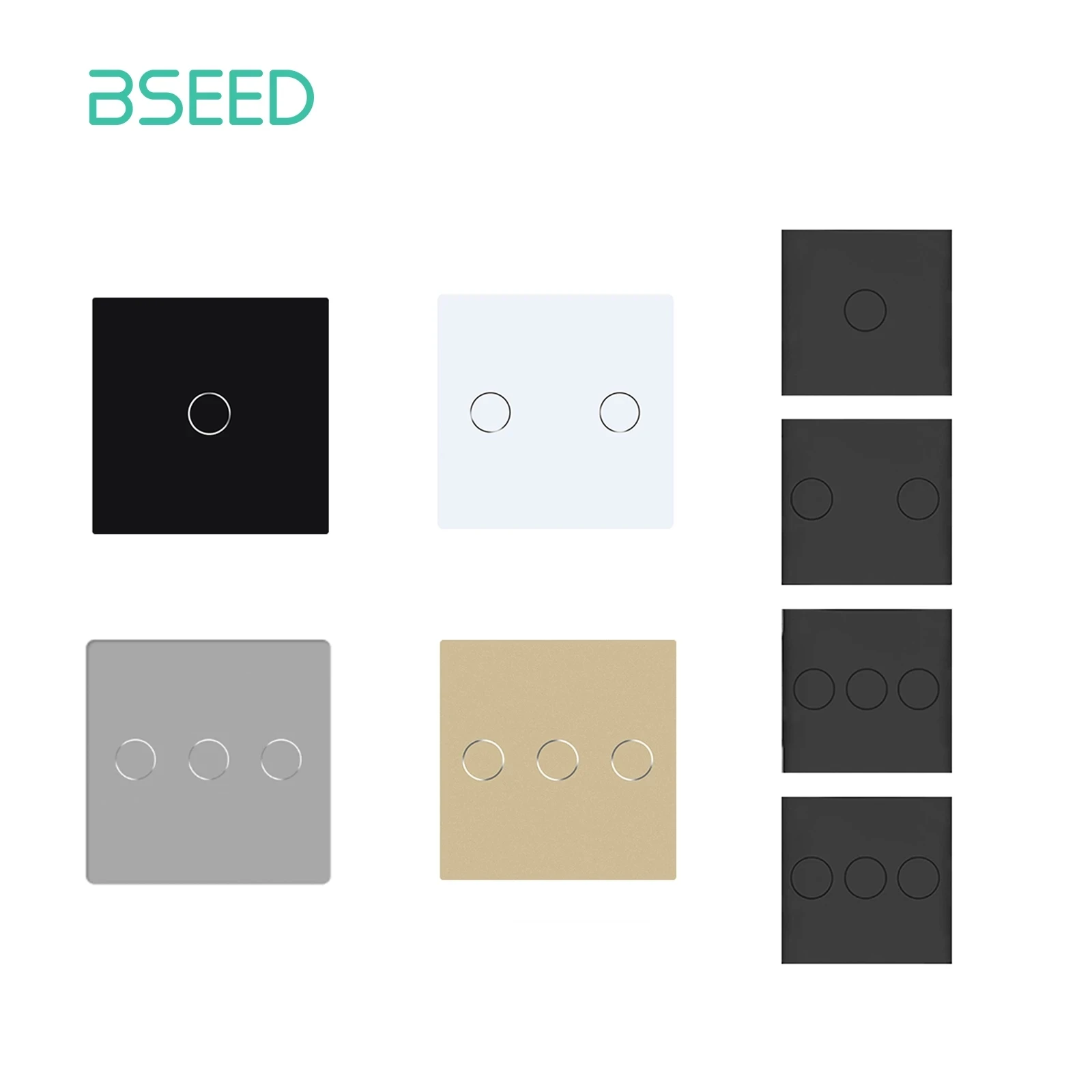 BSEED 벽 터치 조명 스위치, 소형 유리 패널, DIY 파트 1, 2, 3 갱, ..
