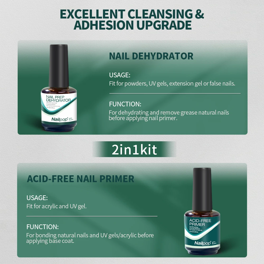 Nail Dehydrator and Primer Acid Free Natural Nail Prep Dehydrate Bond Primer Bonding Polish Soft Nails Tips Gel Nail Supplies 4