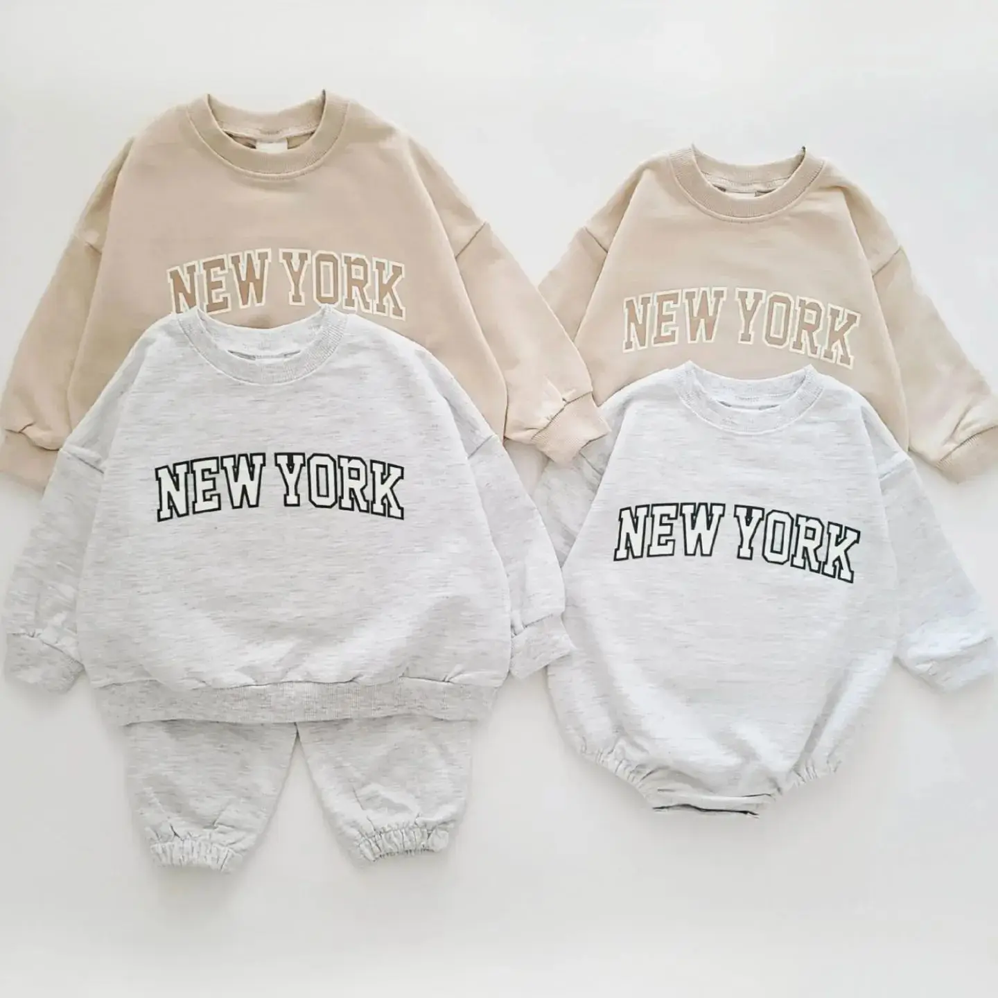 Conjunto de sudadera y pantalones de chándal de Nueva York para niños y niñas, ropa con capucha y pantalones de 2 piezas, Otoño, 2022