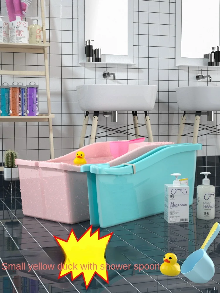 

Household drainage Pet folding bathtub Dog shower tub Cat bathtub Fadou corgi bathtub Cat tub