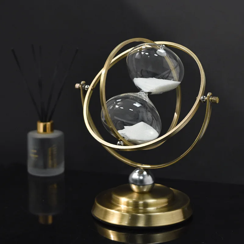 

30 Minute Nordic Luxury Hourglass Timer Creative Gift Globe Rotating Office Sample Room Desktop Ornaments Home Decoration Crafts