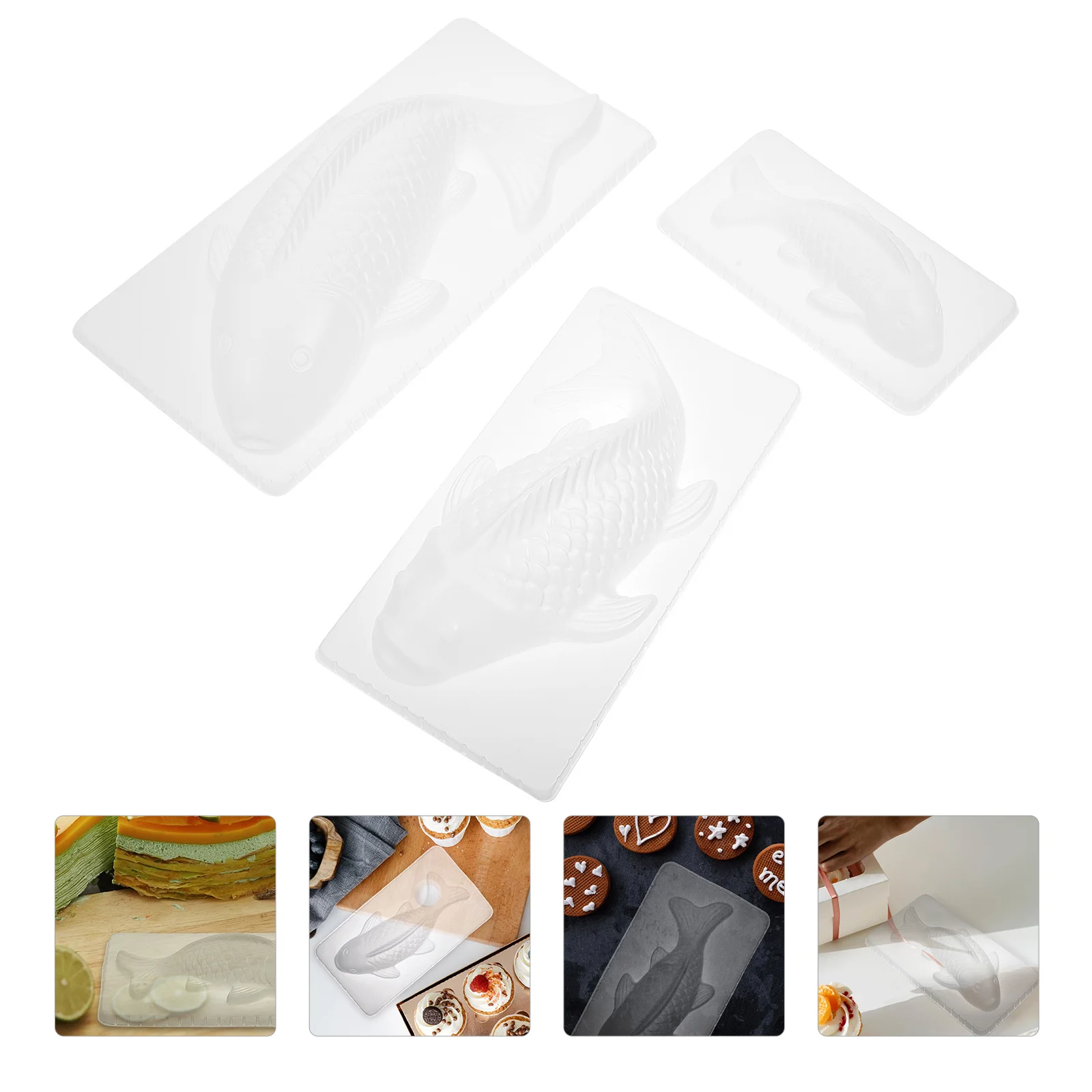 

3Pcs Fish-shape DIY Jelly Mold Nonstick Chocolate DIY Molds Cake Baking Molds