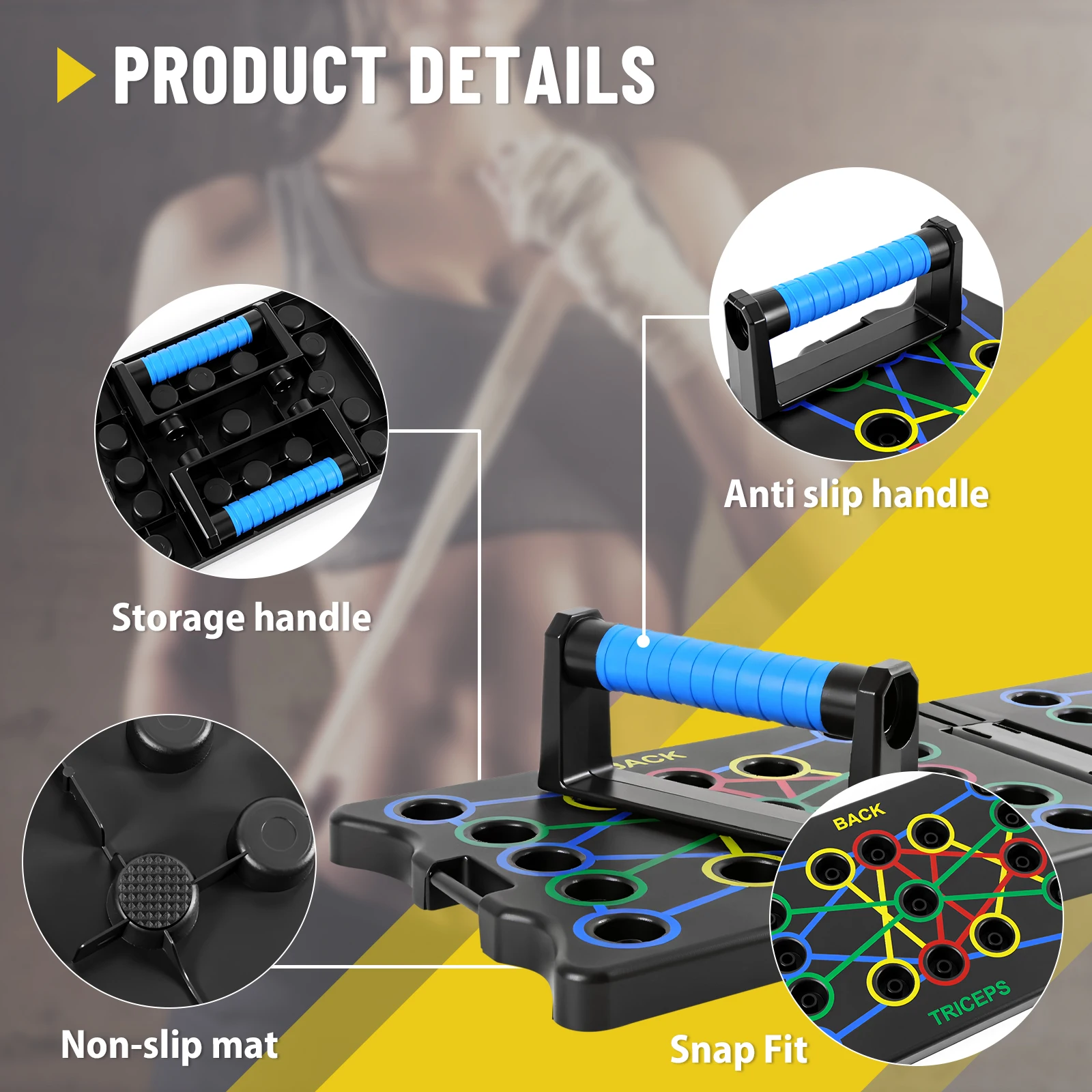 Portable Multifunctional Push-up Board - Fitness and Muscle Training Device Home Workout Set Foldable Push Up Bar Resistance