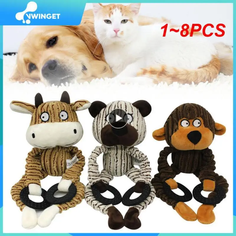 

1~8PCS Cute Animal Shaped Plush Dog Toy Funny Small Large Dogs Squeaky Chew Toys Pets Outdoor Interactive Accessories