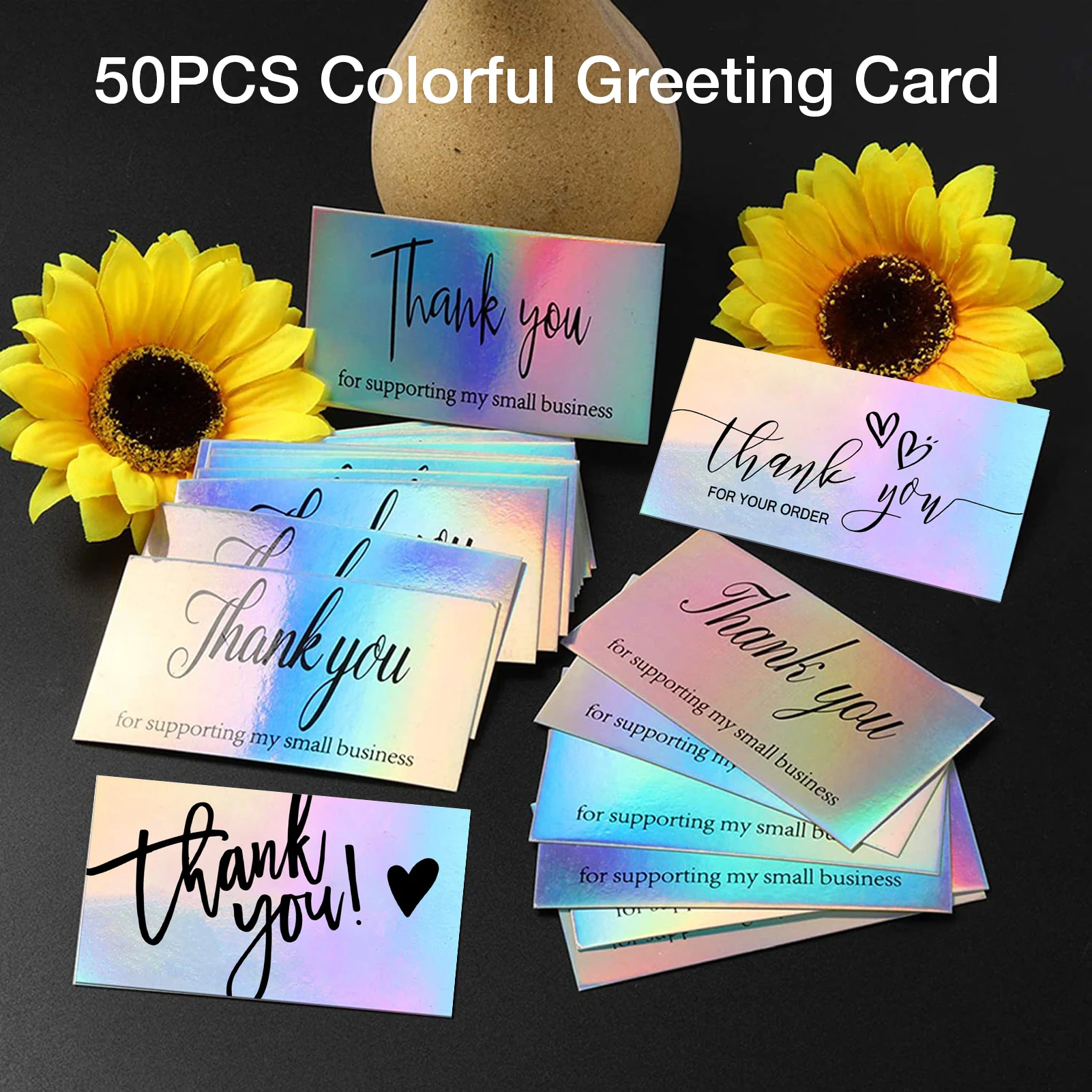 50pcs Thank You For Your Order Business Cards , Shopping Purchase Thanks  Greeting Cards Appreciation Card For Small Business - Cards & Invitations -  AliExpress