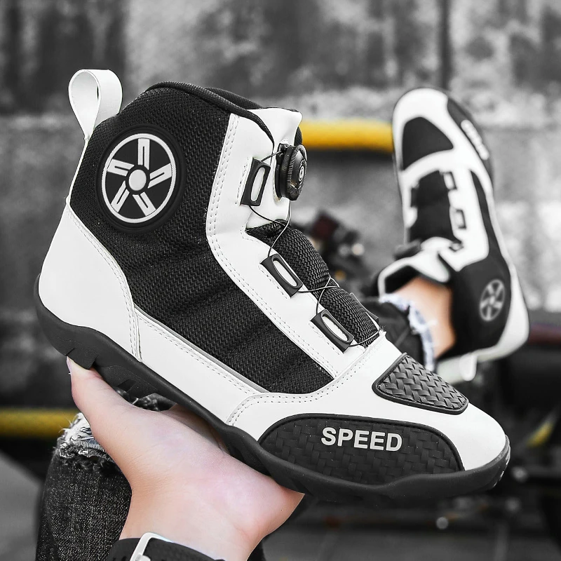 Men Motorcycle Boots Motorbike Riding Shoes Anti-fall Motorcycle Shoes Motocross Off-Road Racing Boots
